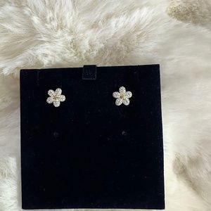 Swarovski tough stud earrings Flower, Yellow, Mixed metal finish